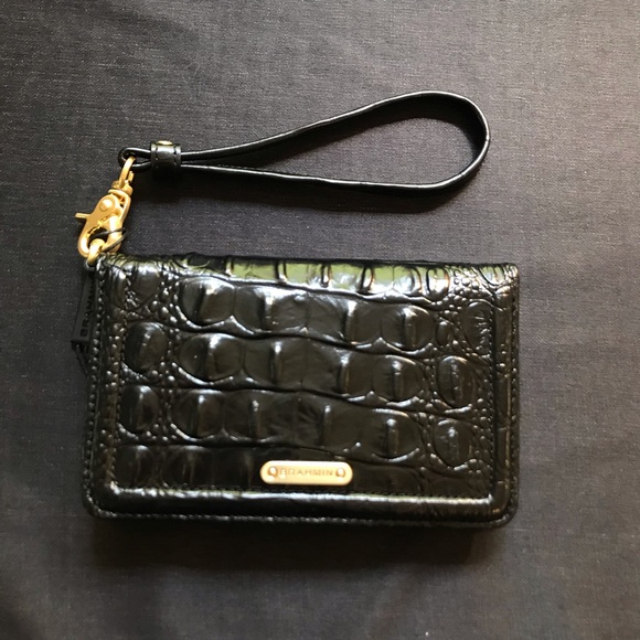 Brahmin Wristlet Wallet Black EmbossedLeather - Picture 2 of 6